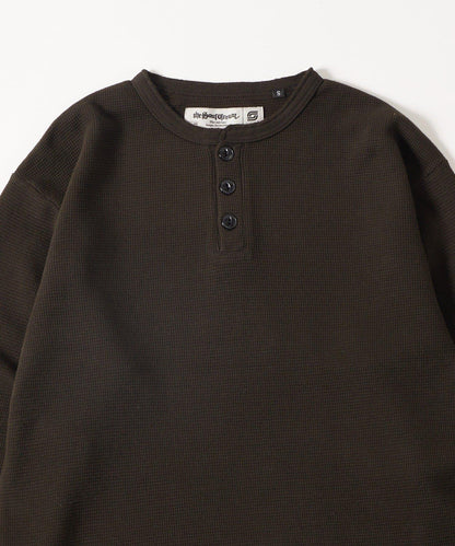 【AW】Sourcream華夫格亨利領長袖T恤