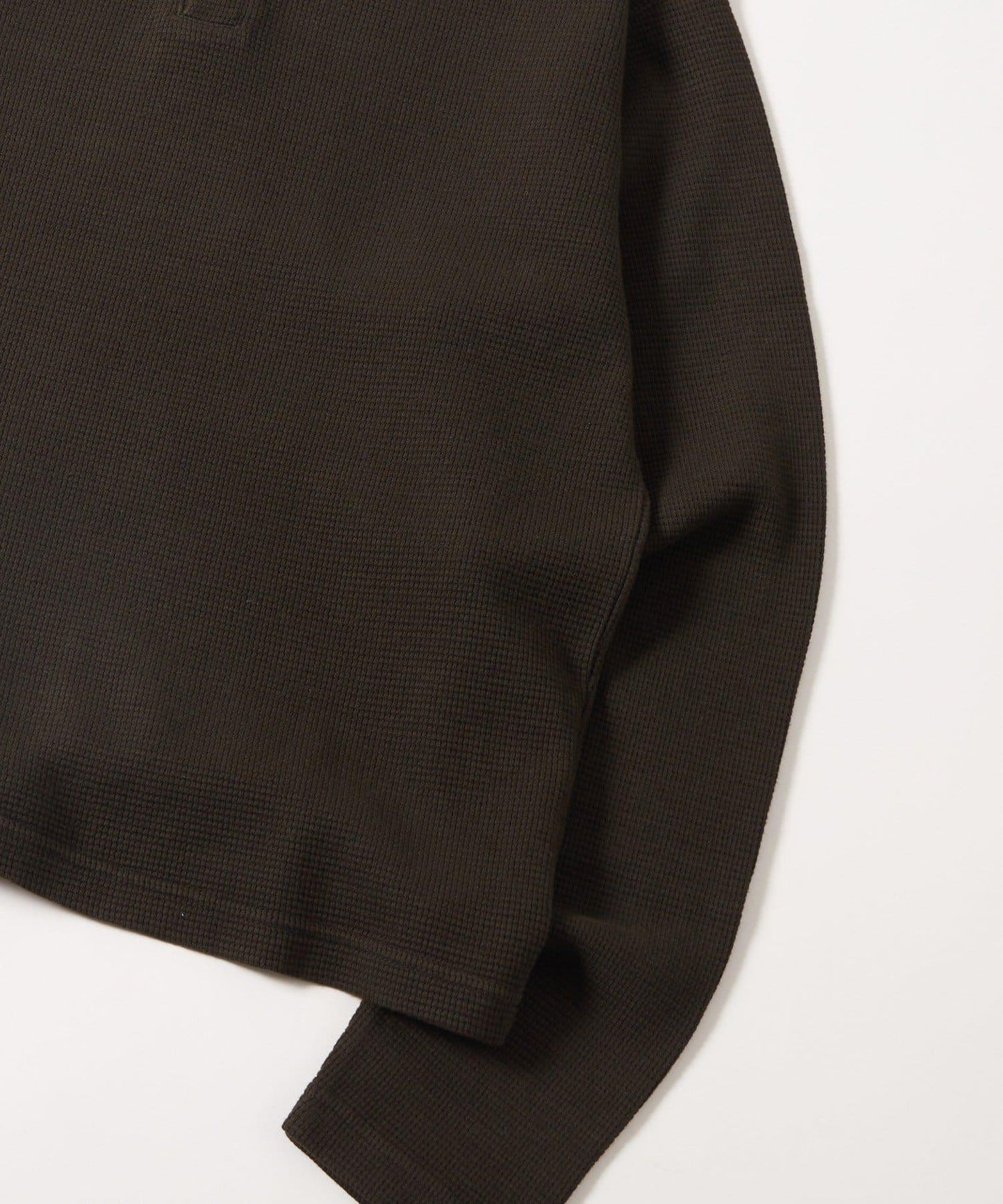 【AW】Sourcream華夫格亨利領長袖T恤