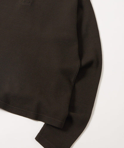 【AW】Sourcream華夫格亨利領長袖T恤