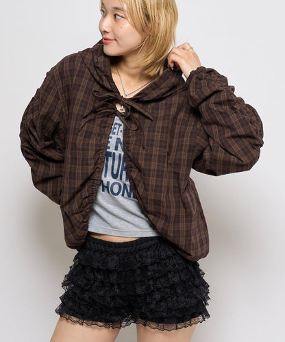 【WHO'S WHO gallery】抽褶連帽襯衫夾克