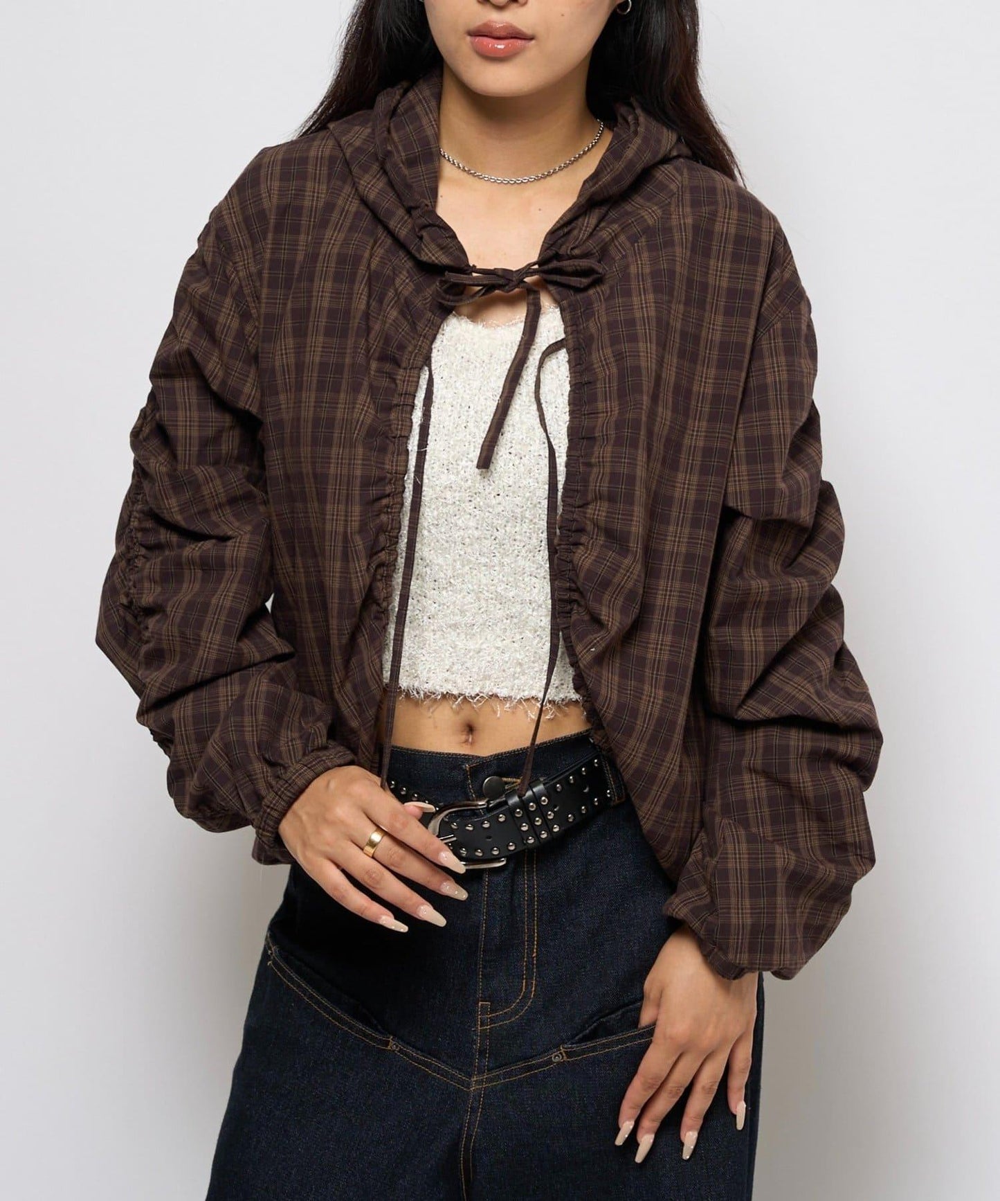 【WHO'S WHO gallery】抽褶連帽襯衫夾克