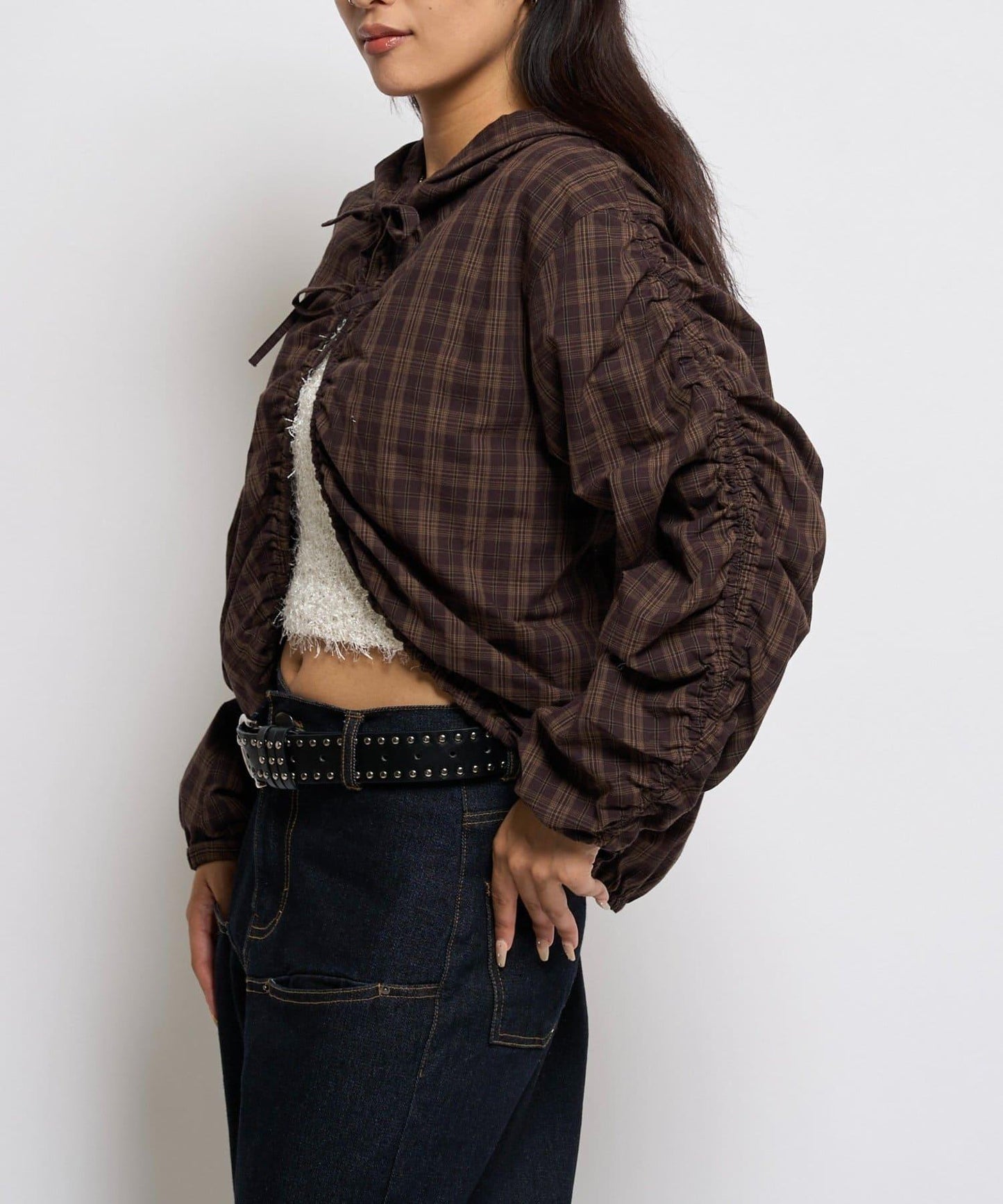 【WHO'S WHO gallery】抽褶連帽襯衫夾克