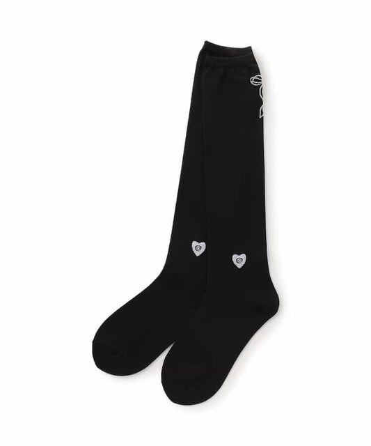 蝴蝶結圖案高筒襪