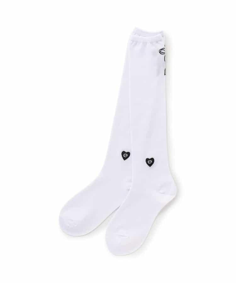 蝴蝶結圖案高筒襪