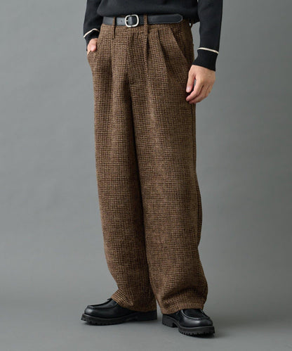 【AW】花呢雙褶錐形褲