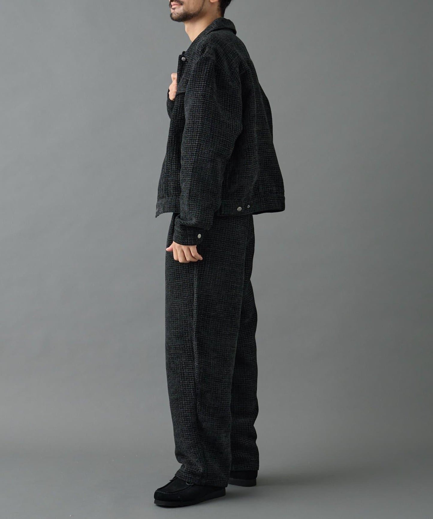 【AW】花呢雙褶錐形褲