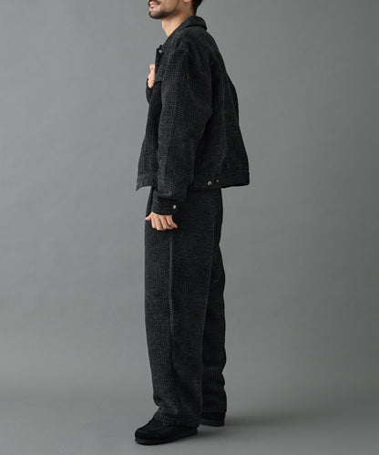 【AW】花呢雙褶錐形褲