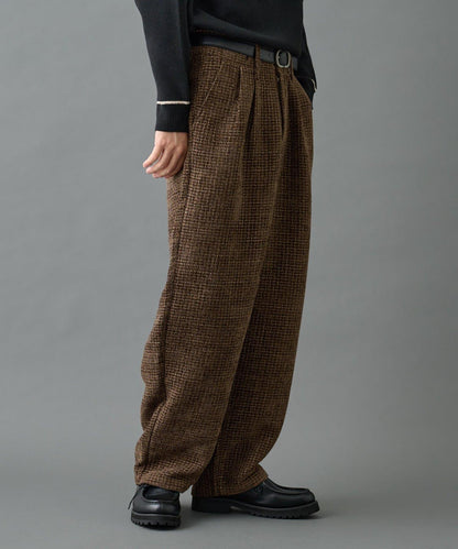 【AW】花呢雙褶錐形褲