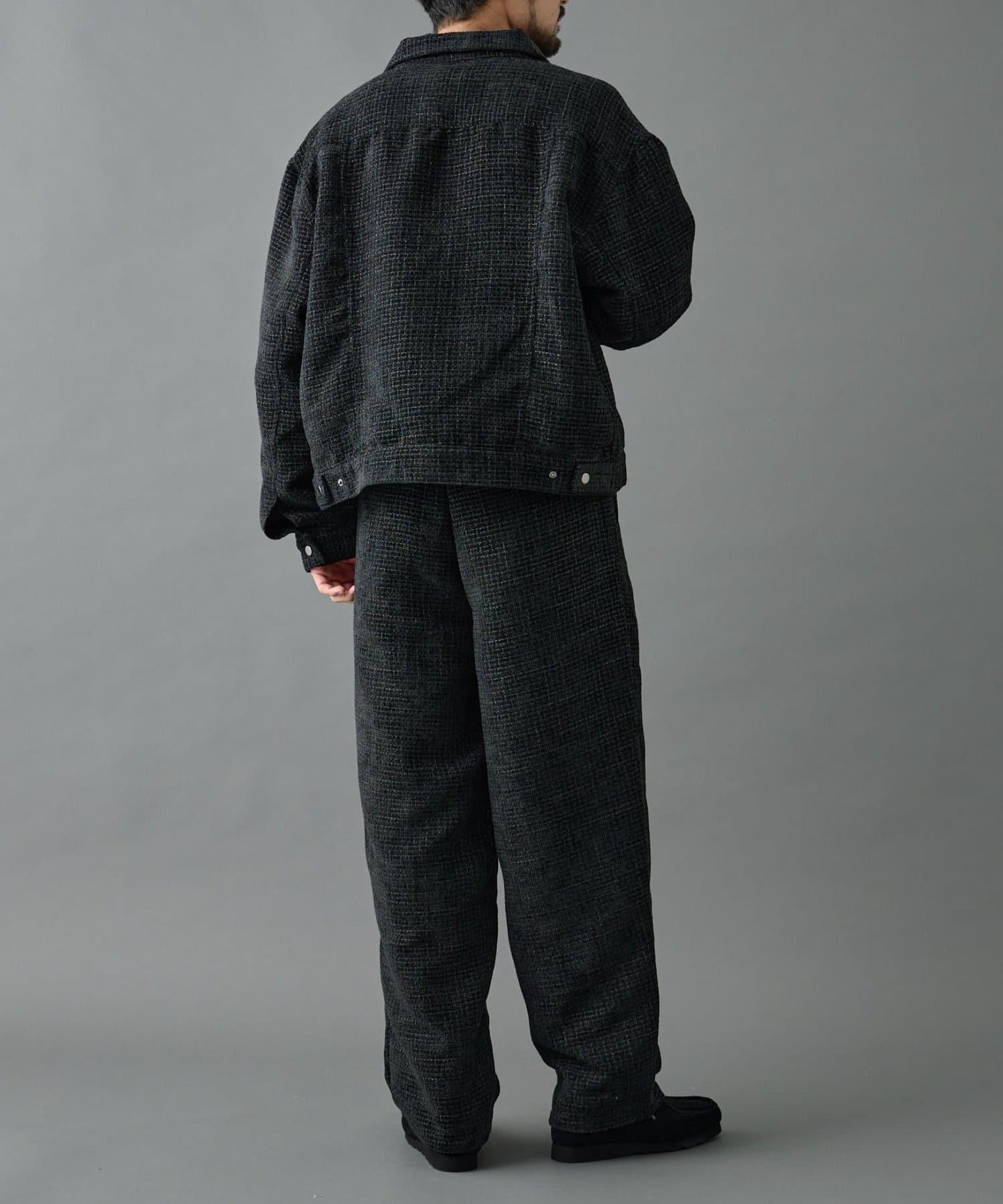 【AW】花呢雙褶錐形褲