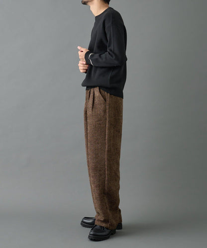 【AW】花呢雙褶錐形褲