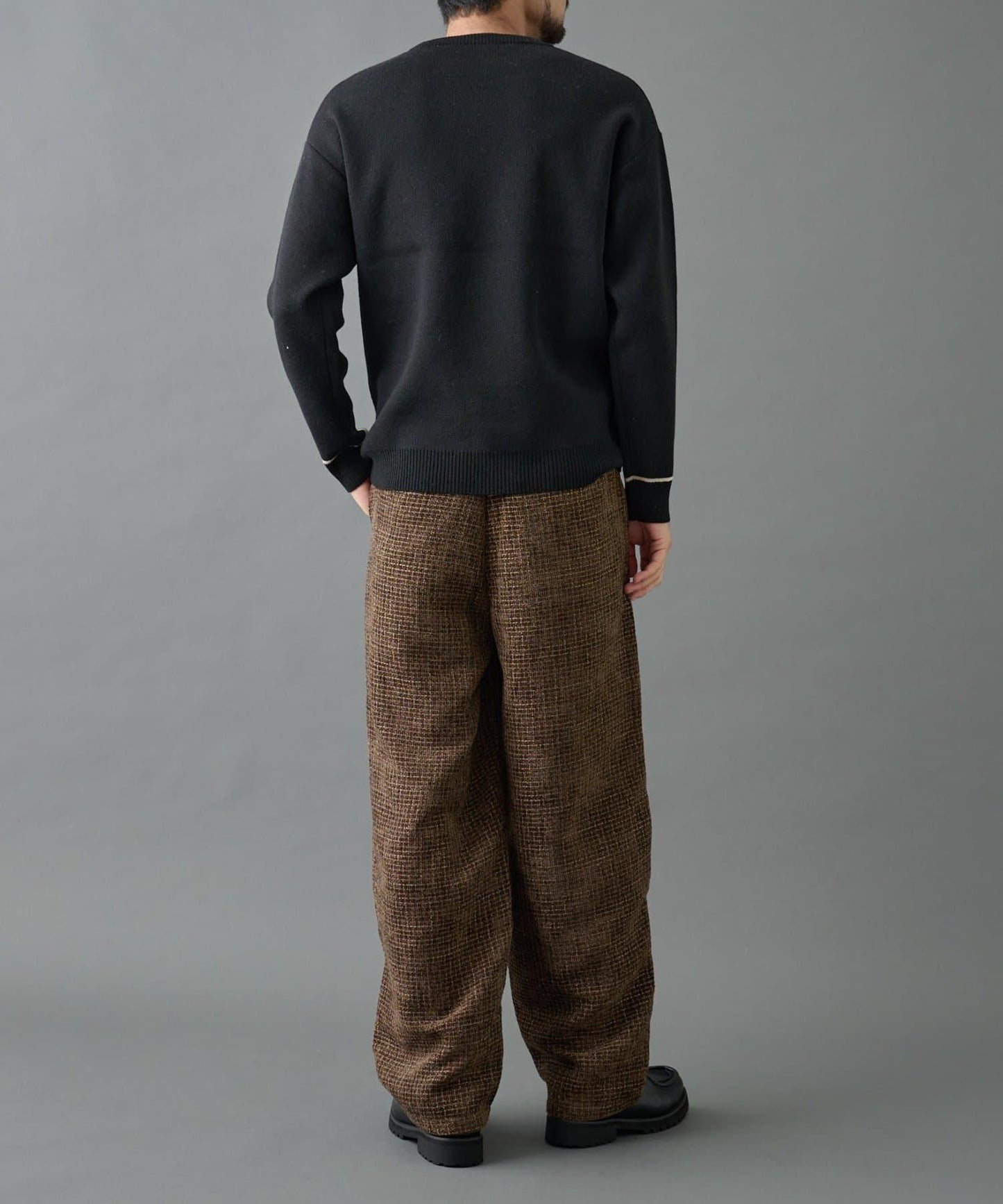 【AW】花呢雙褶錐形褲