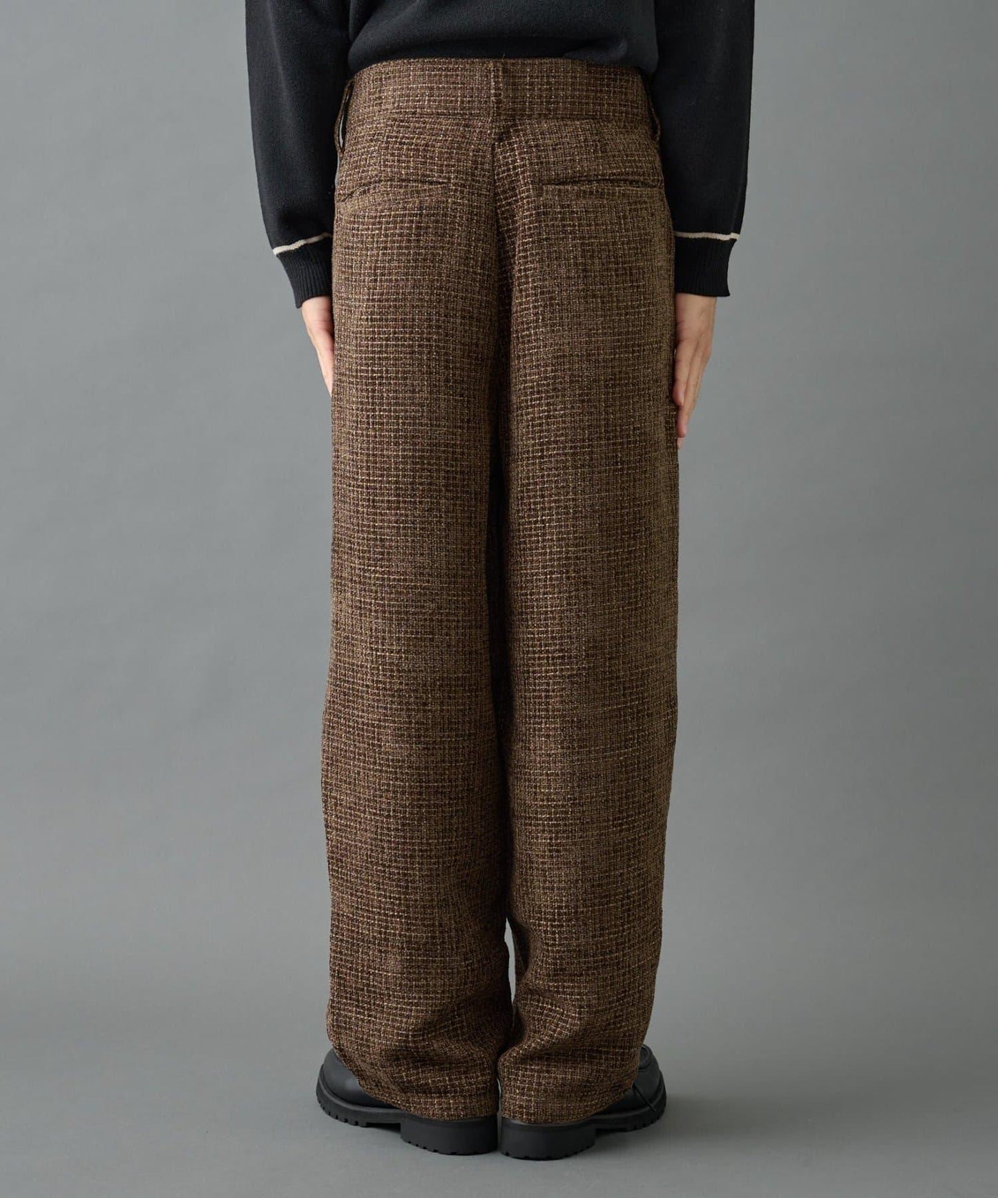 【AW】花呢雙褶錐形褲