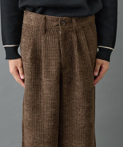 【AW】花呢雙褶錐形褲