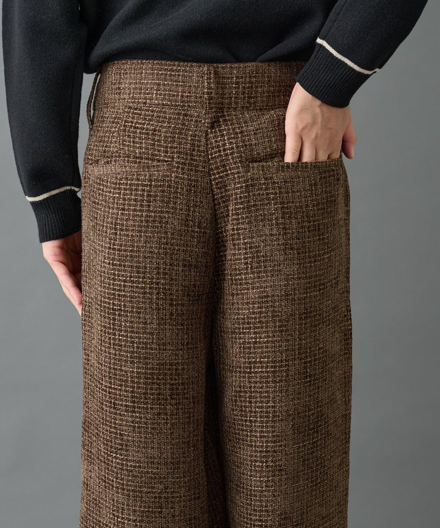 【AW】花呢雙褶錐形褲