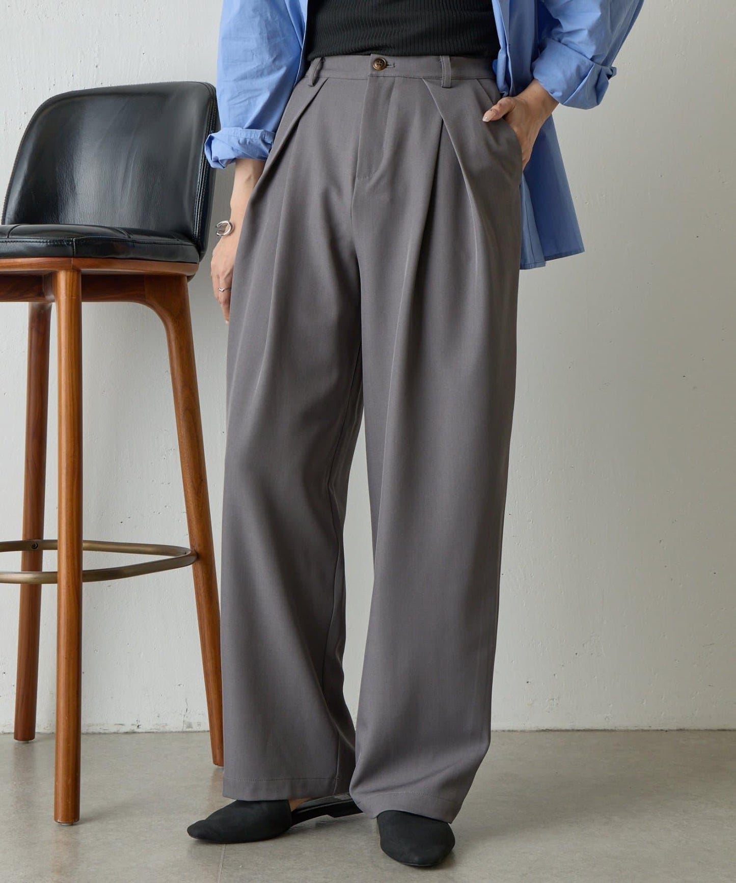 【AW】TR BOX褶皺長褲