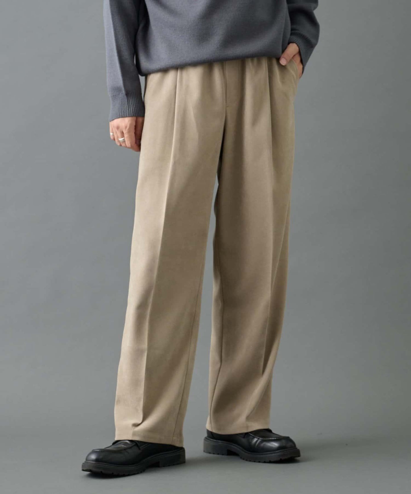 【AW】漸變斜紋休閒直筒西裝褲