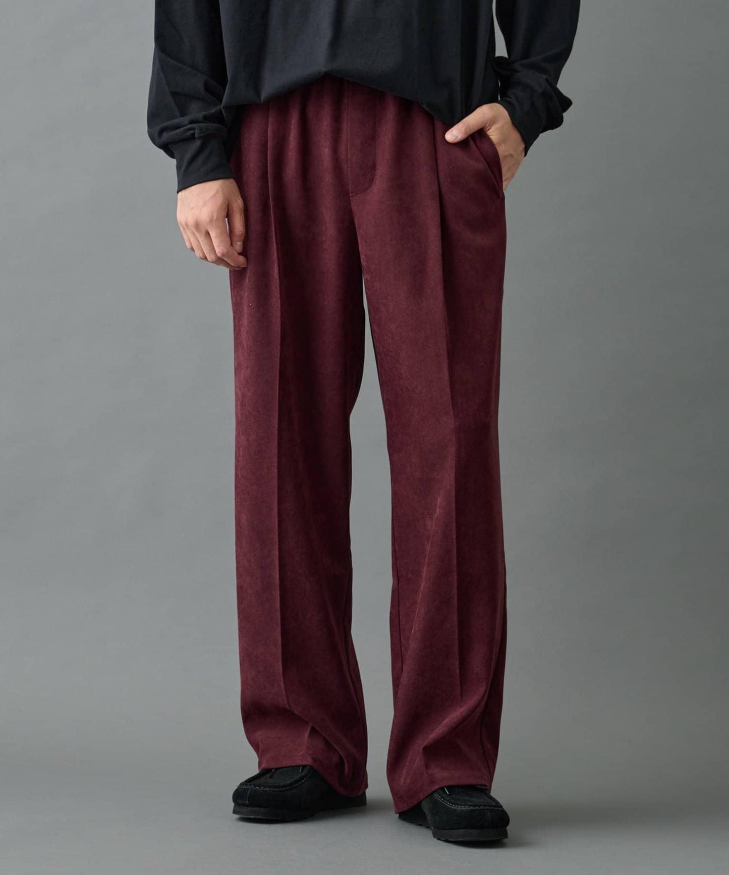 【AW】漸變斜紋休閒直筒西裝褲