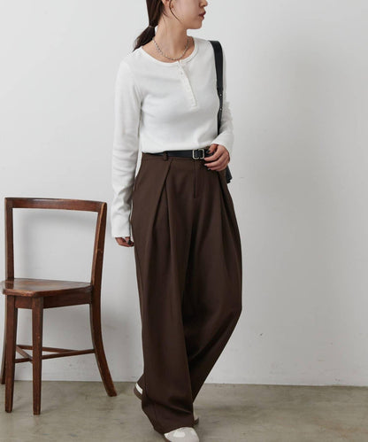 【AW】TR BOX褶皺長褲