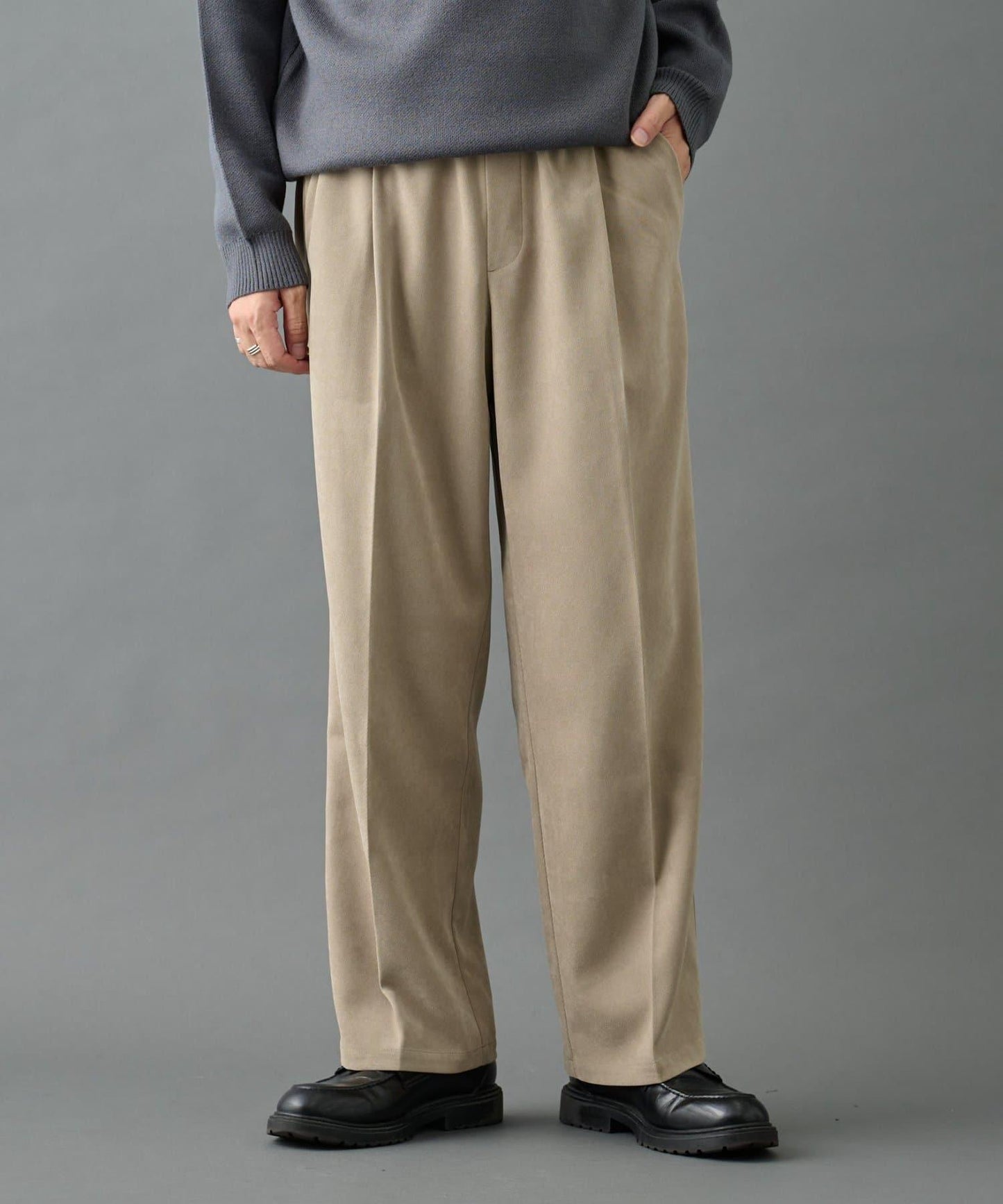 【AW】漸變斜紋休閒直筒西裝褲