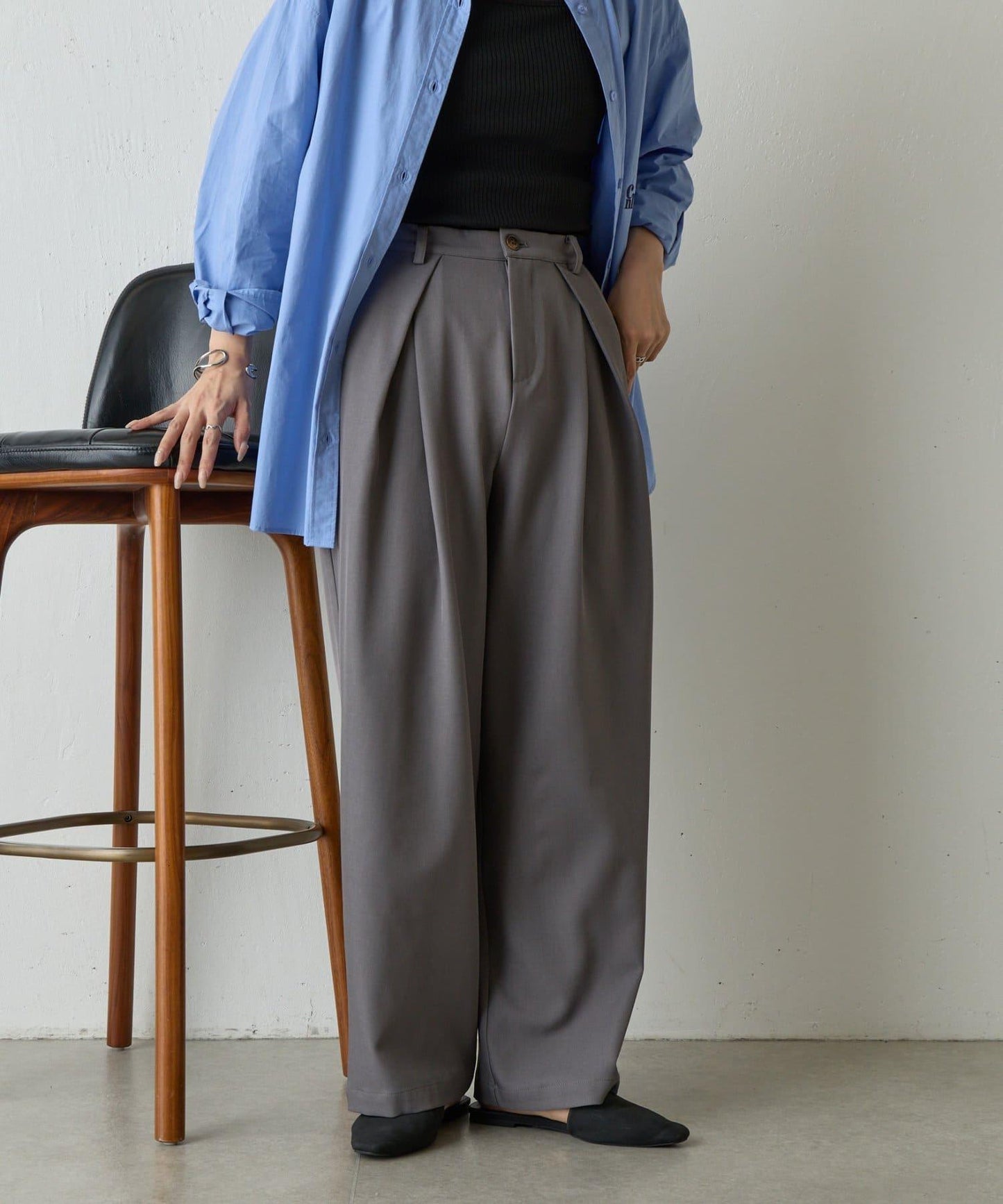 【AW】TR BOX褶皺長褲