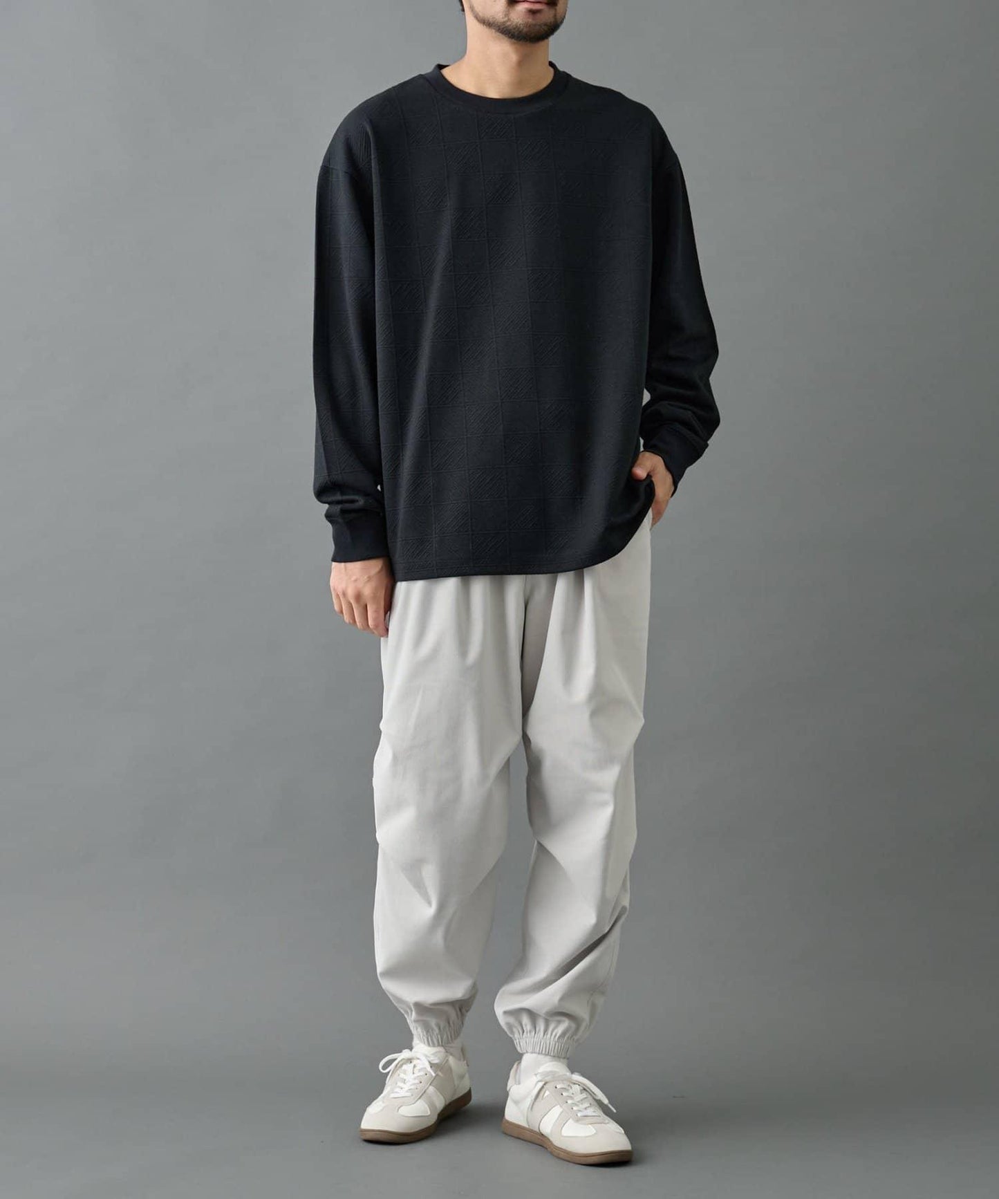 【AW】格紋彈力束腳褲