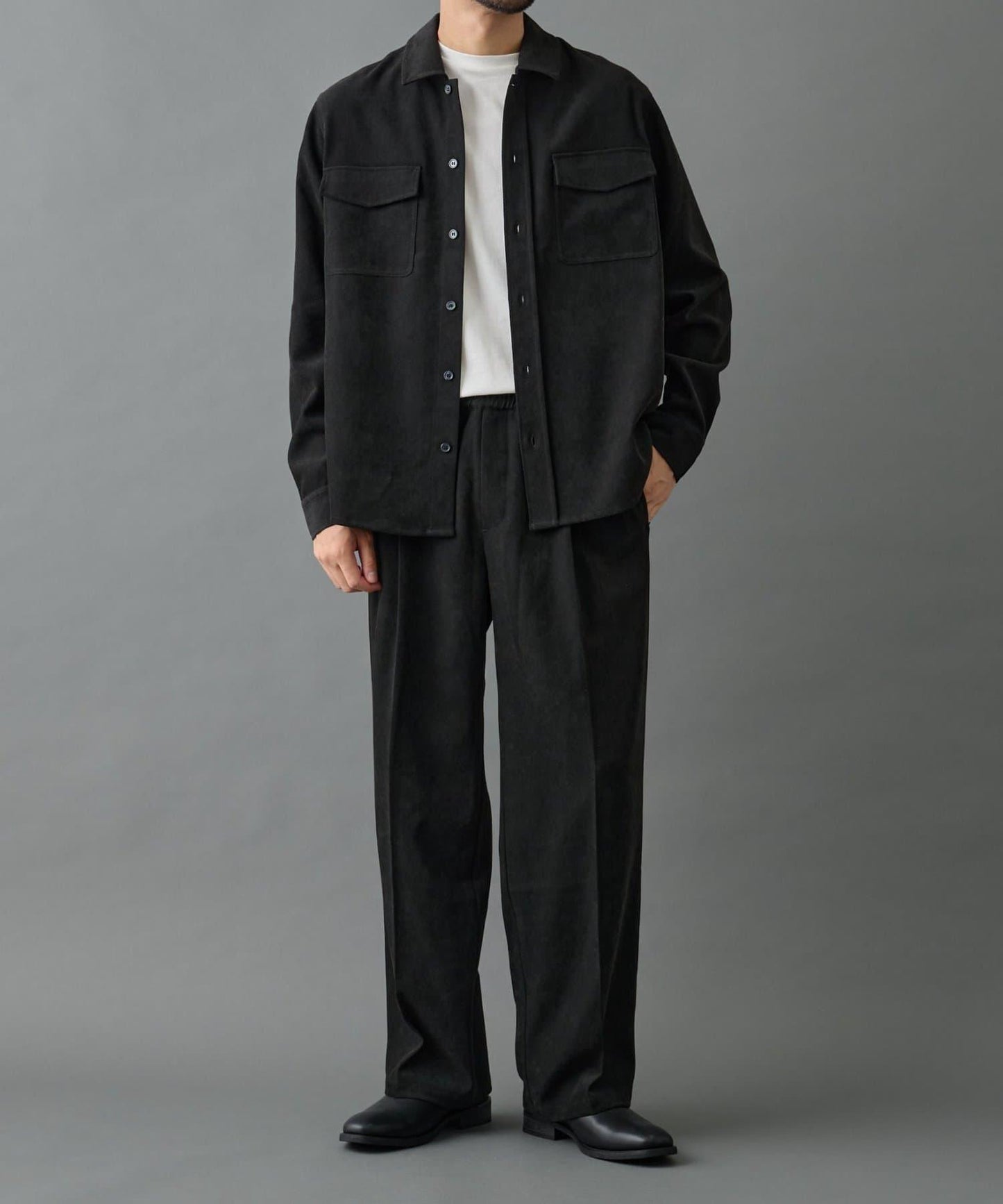 【AW】漸變斜紋休閒直筒西裝褲