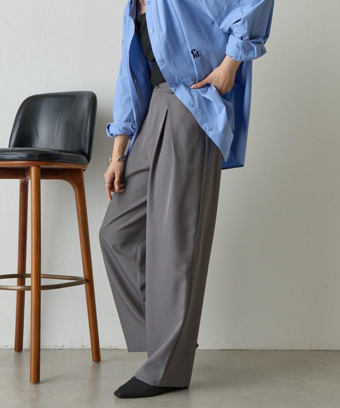 【AW】TR BOX褶皺長褲