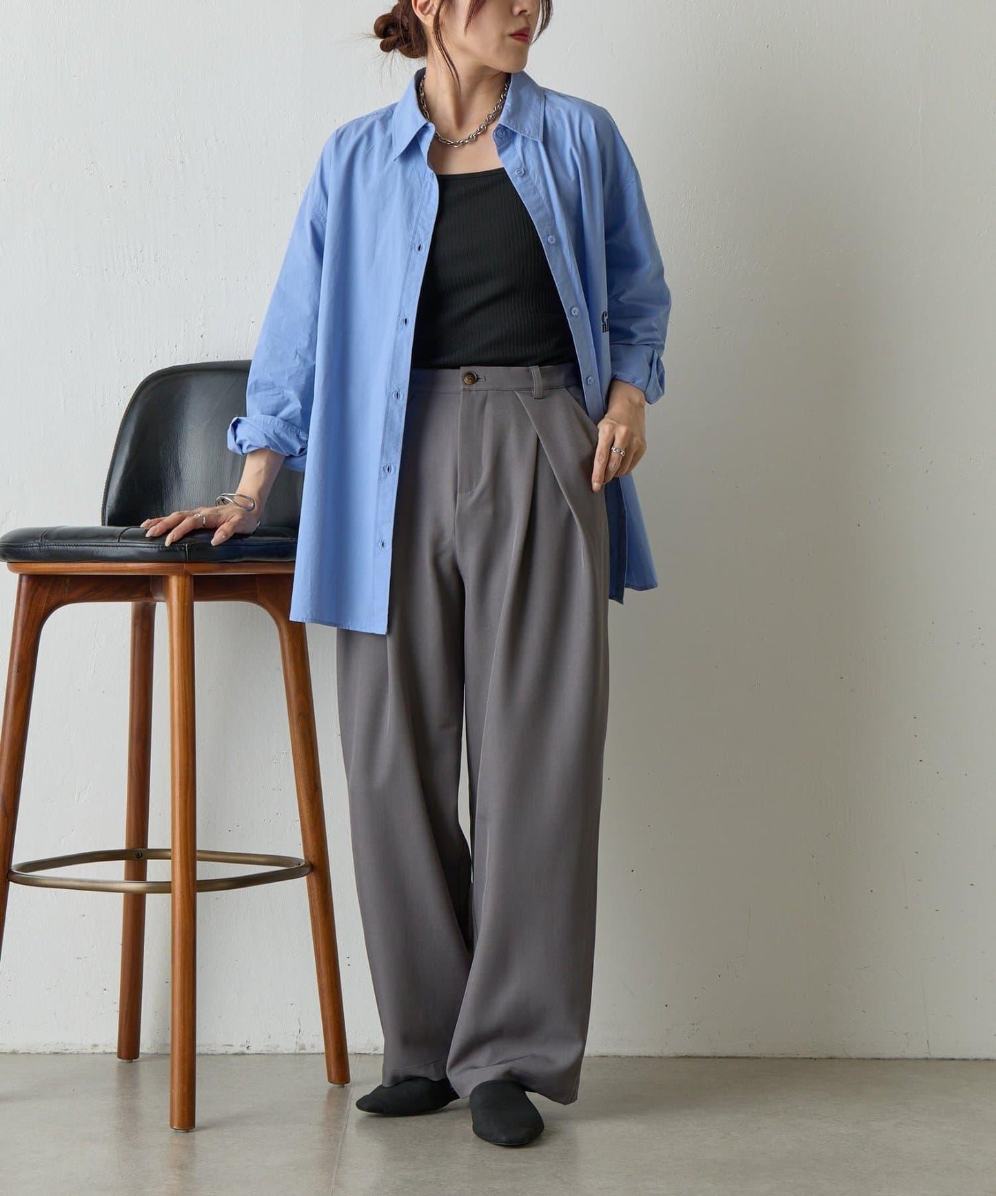 【AW】TR BOX褶皺長褲