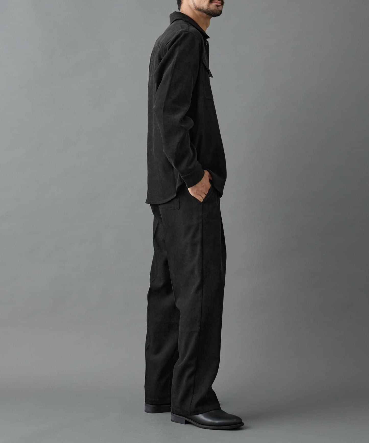 【AW】漸變斜紋休閒直筒西裝褲