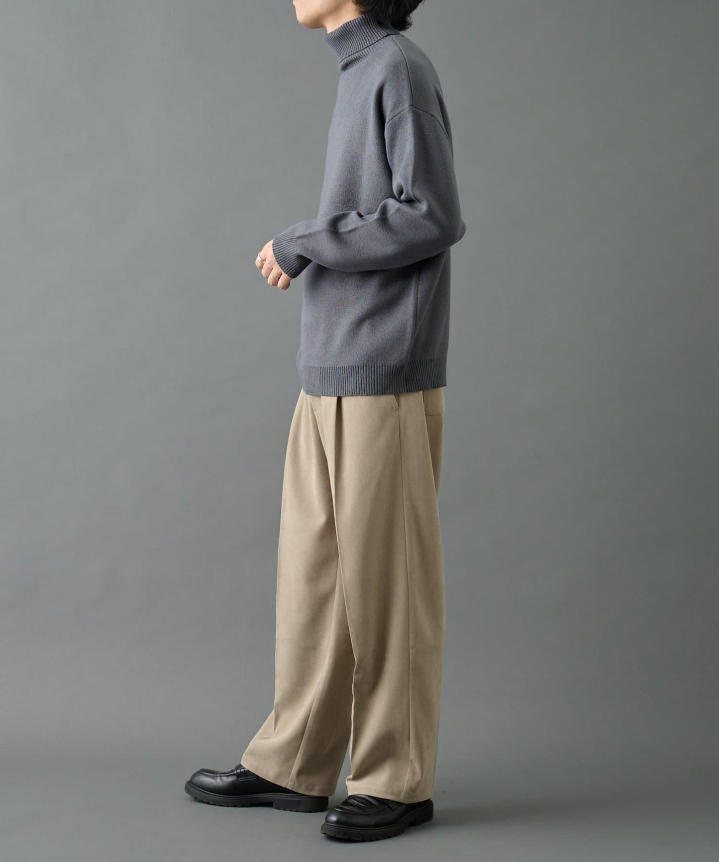 【AW】漸變斜紋休閒直筒西裝褲