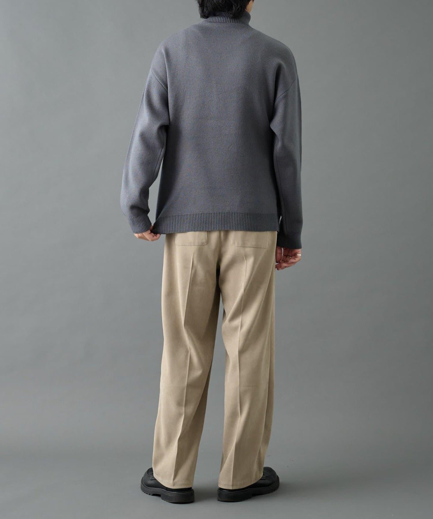 【AW】漸變斜紋休閒直筒西裝褲