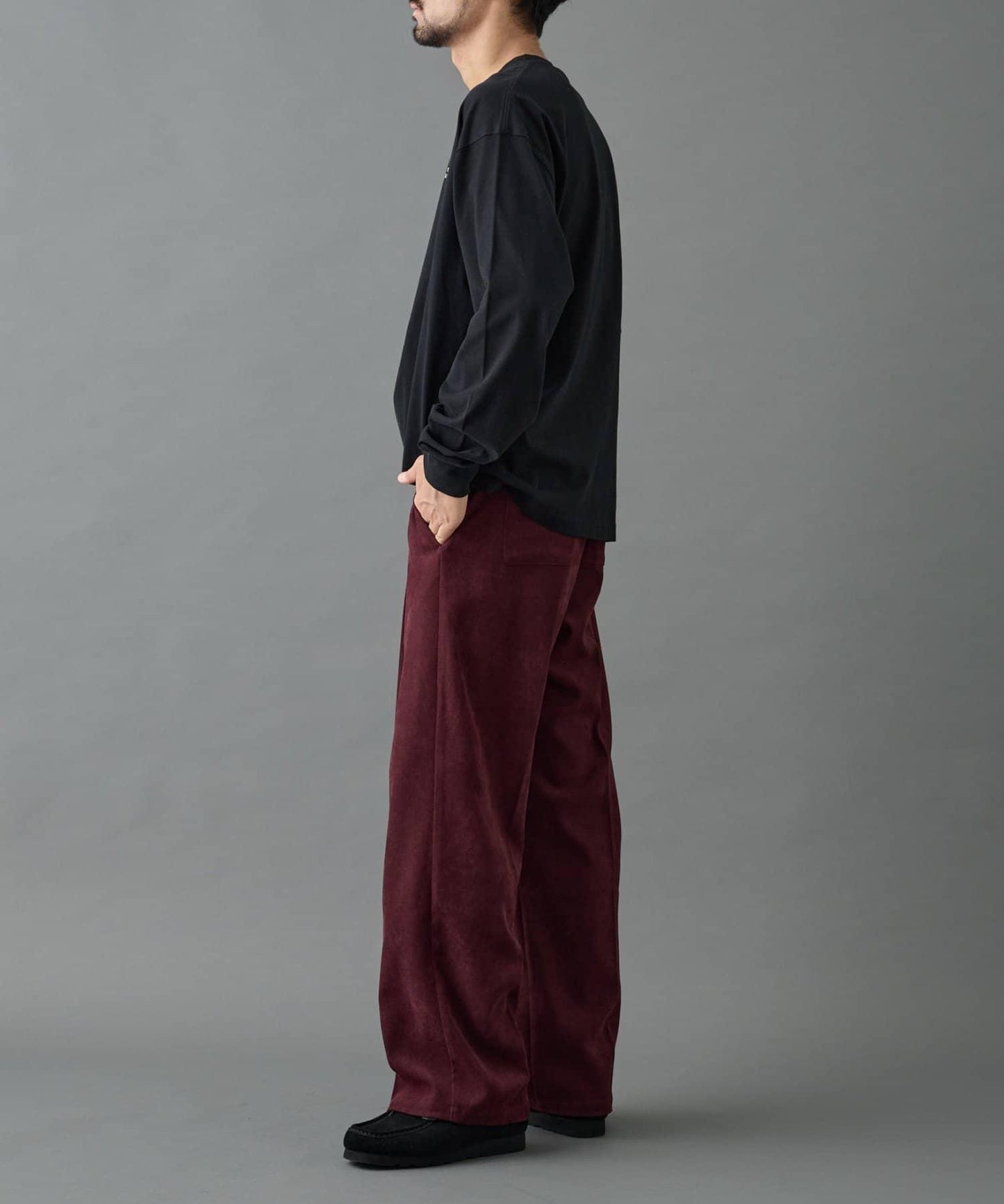 【AW】漸變斜紋休閒直筒西裝褲