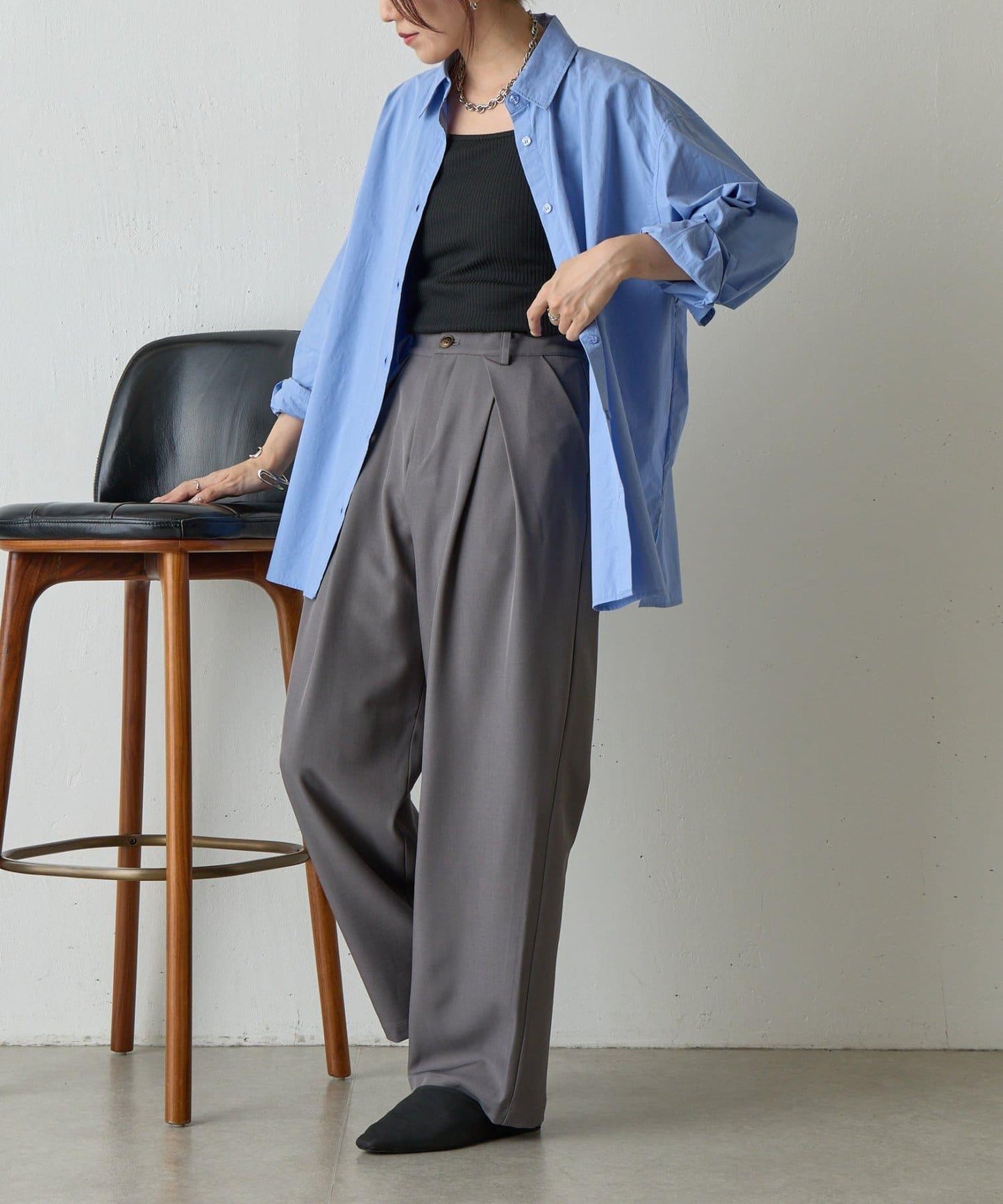 【AW】TR BOX褶皺長褲