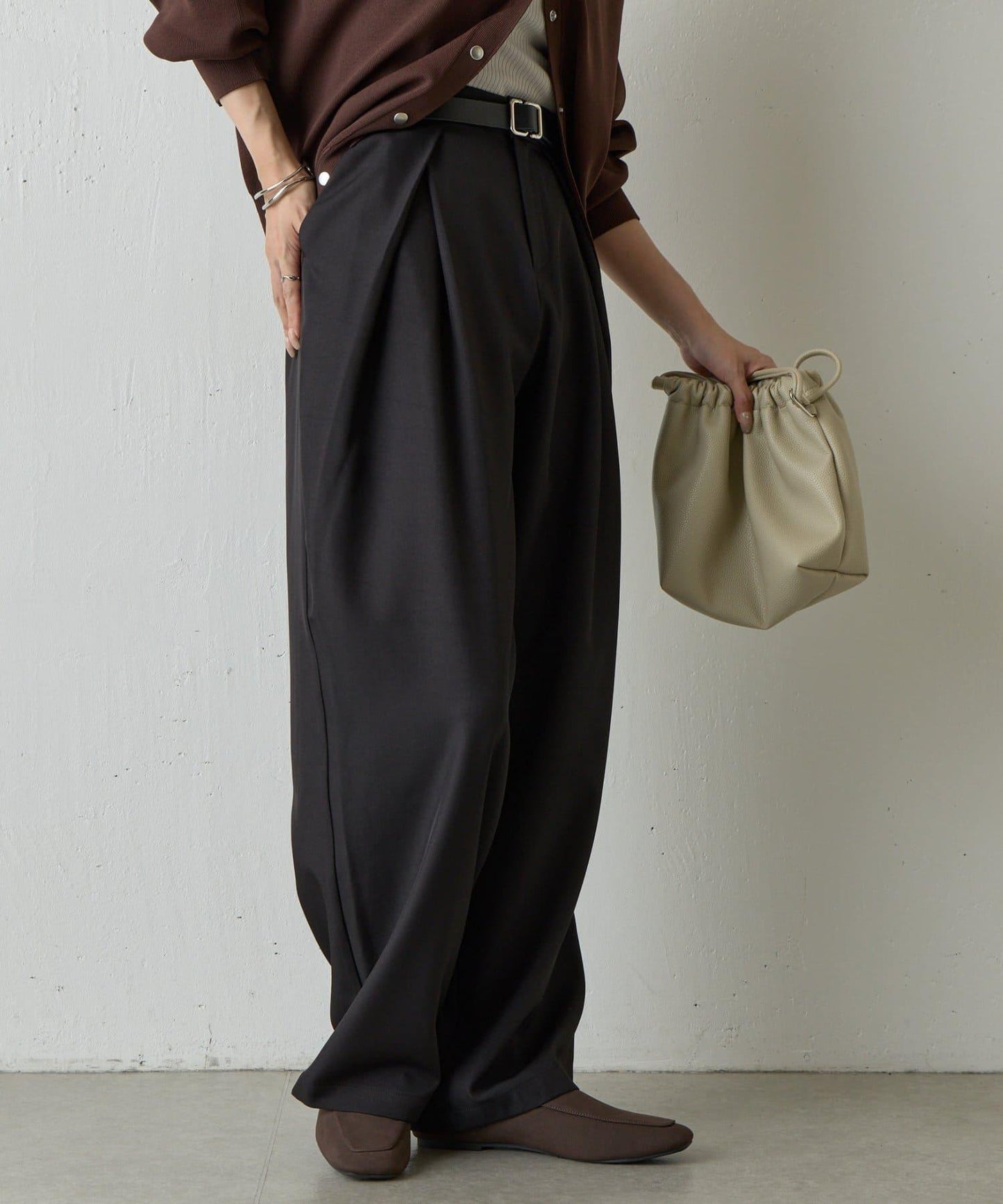 【AW】TR BOX褶皺長褲