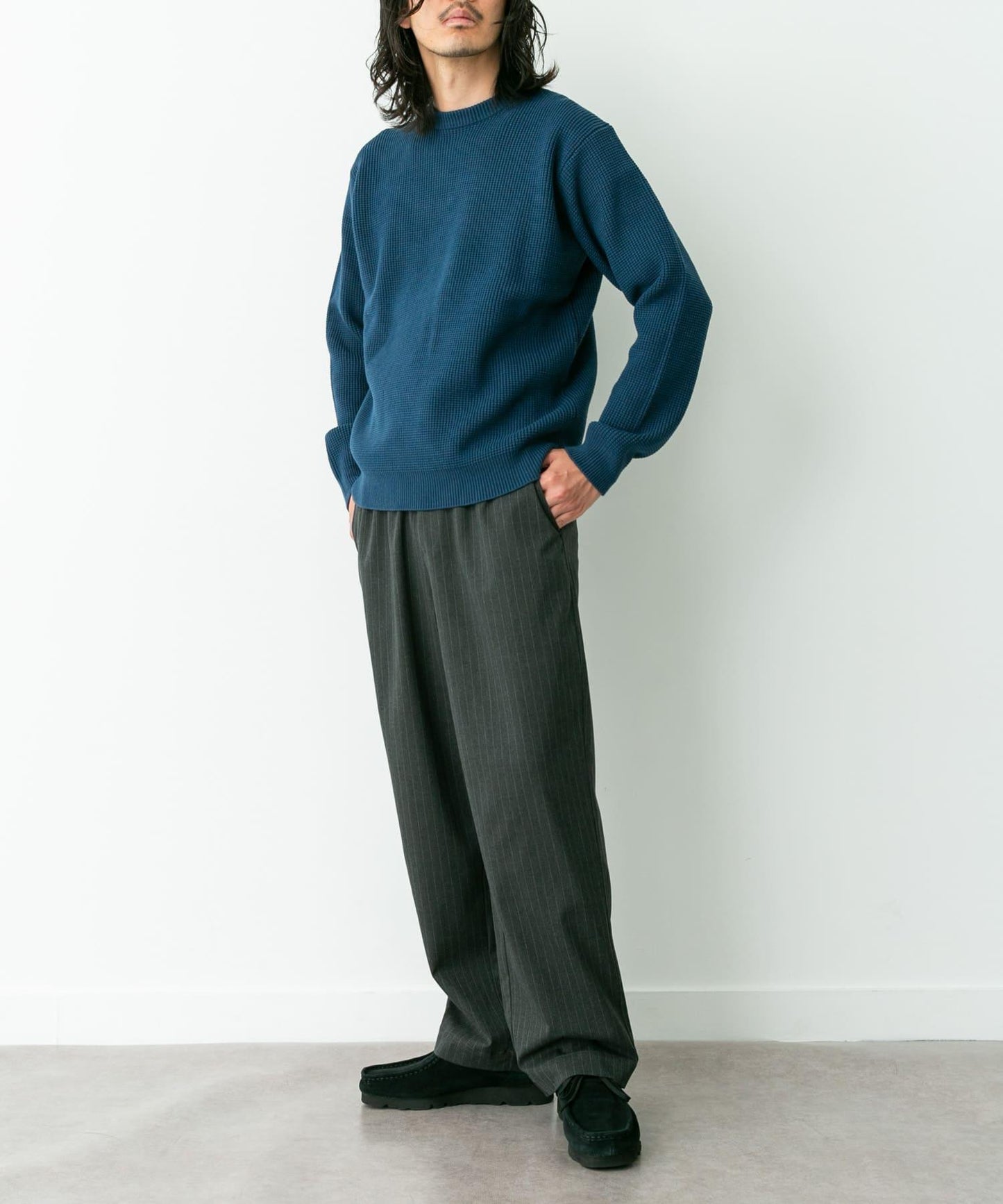 細條紋休閒褲