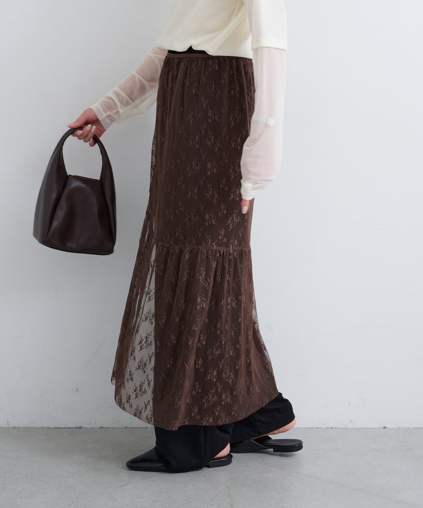 【Kastane】B 蕾絲裹身半身裙