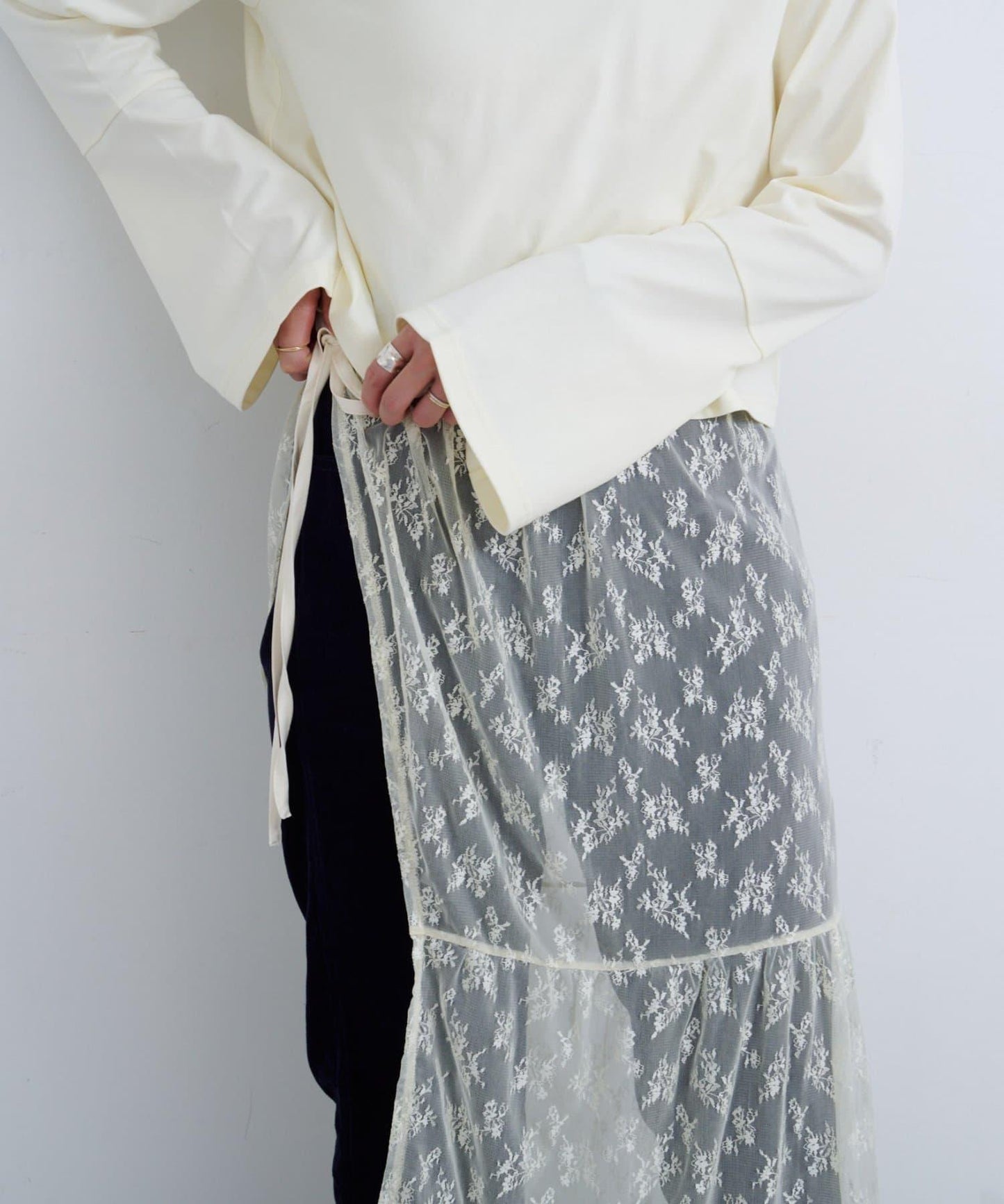 【Kastane】B 蕾絲裹身半身裙