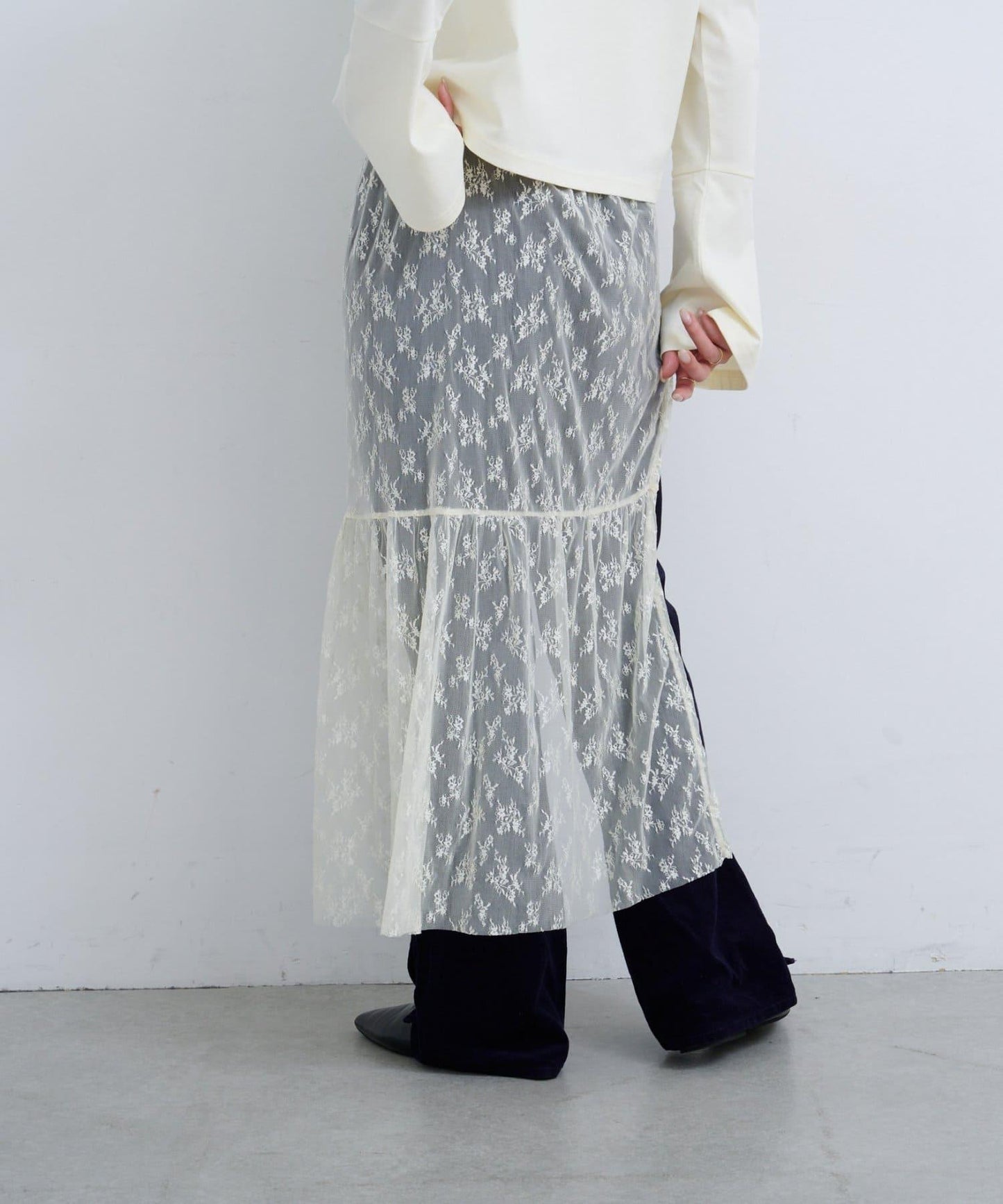 【Kastane】B 蕾絲裹身半身裙