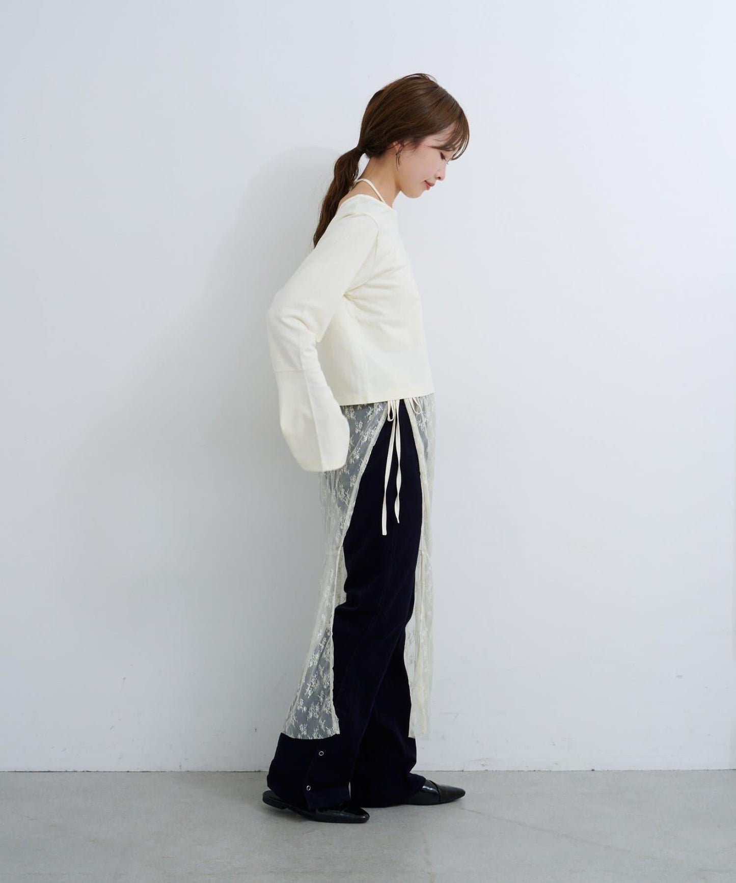 【Kastane】B 蕾絲裹身半身裙