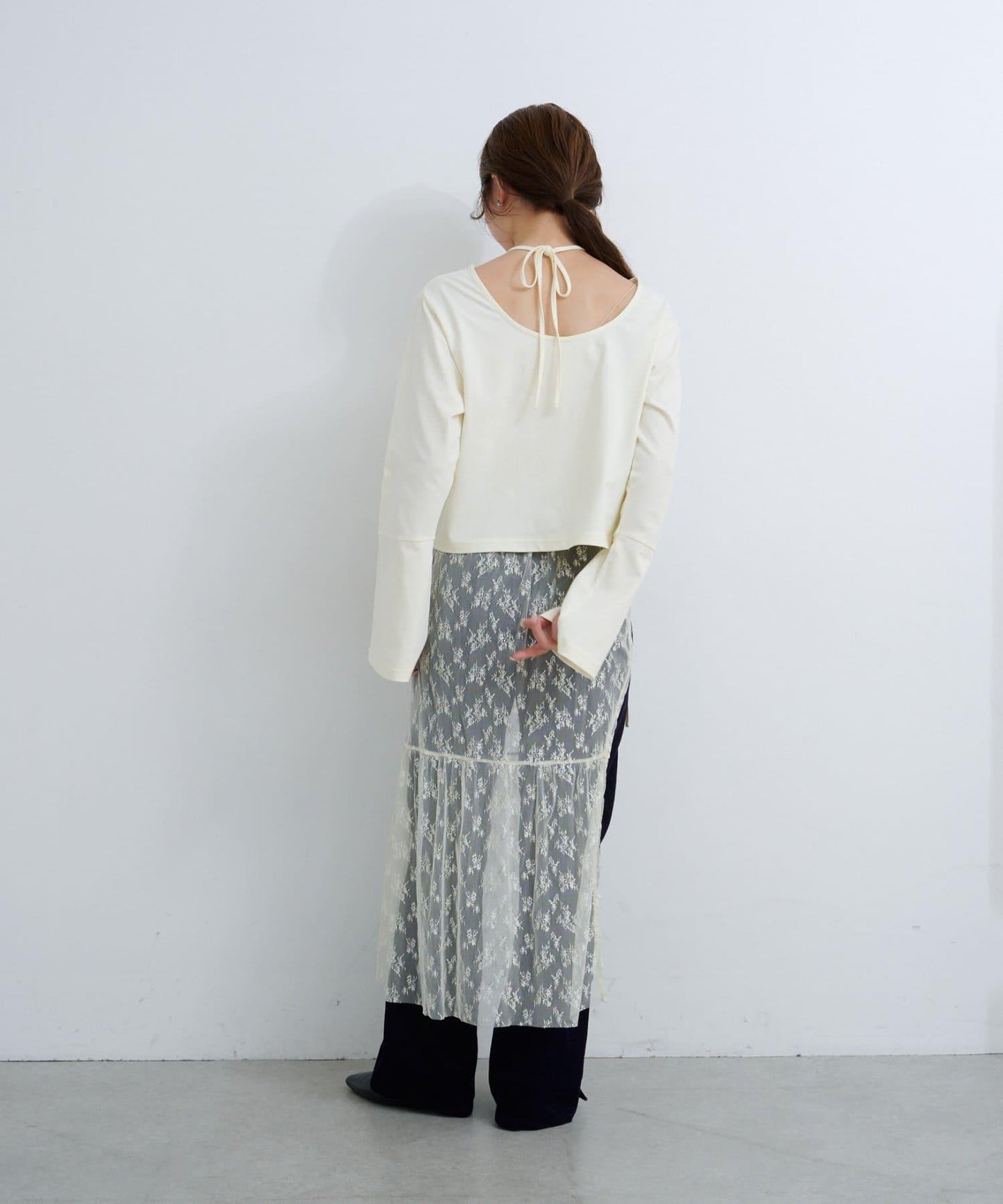 【Kastane】B 蕾絲裹身半身裙