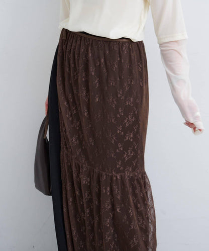 【Kastane】B 蕾絲裹身半身裙