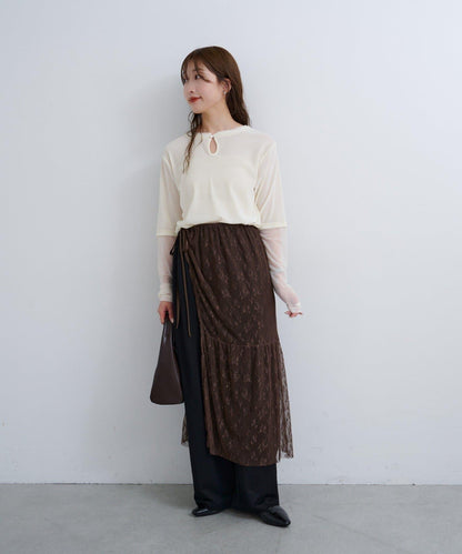 【Kastane】B 蕾絲裹身半身裙