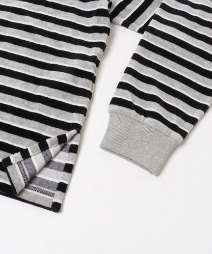 『UR TECH』天鵝絨條紋橄欖球衫