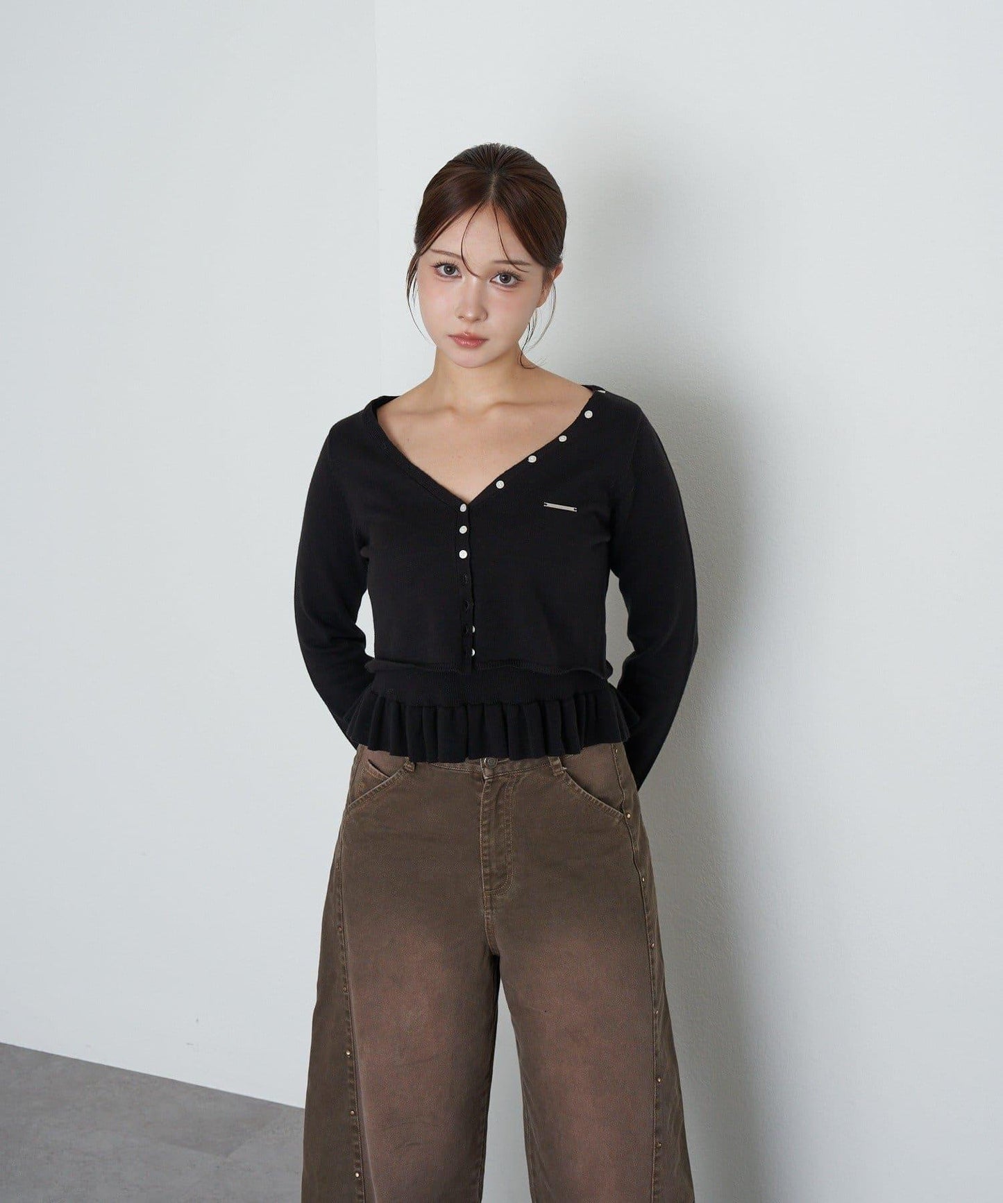 【RAY CASSIN】荷葉邊吊帶套裝開衫