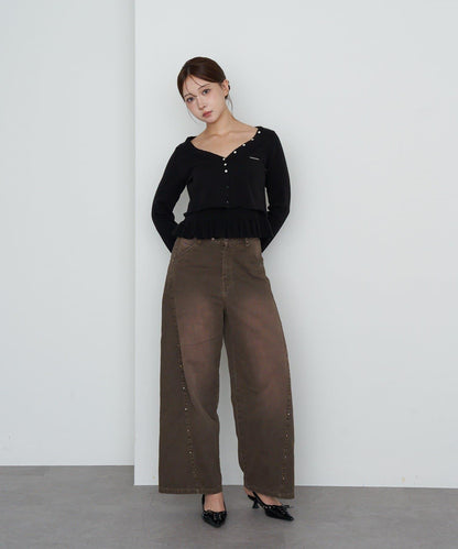 【RAY CASSIN】荷葉邊吊帶套裝開衫