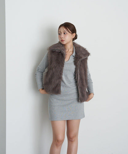 長袖翻領刺繡迷你連衣裙