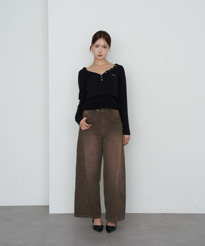 【RAY CASSIN】荷葉邊吊帶套裝開衫