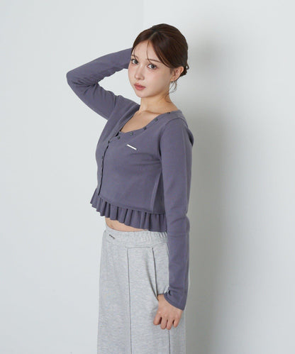 【RAY CASSIN】荷葉邊吊帶套裝開衫