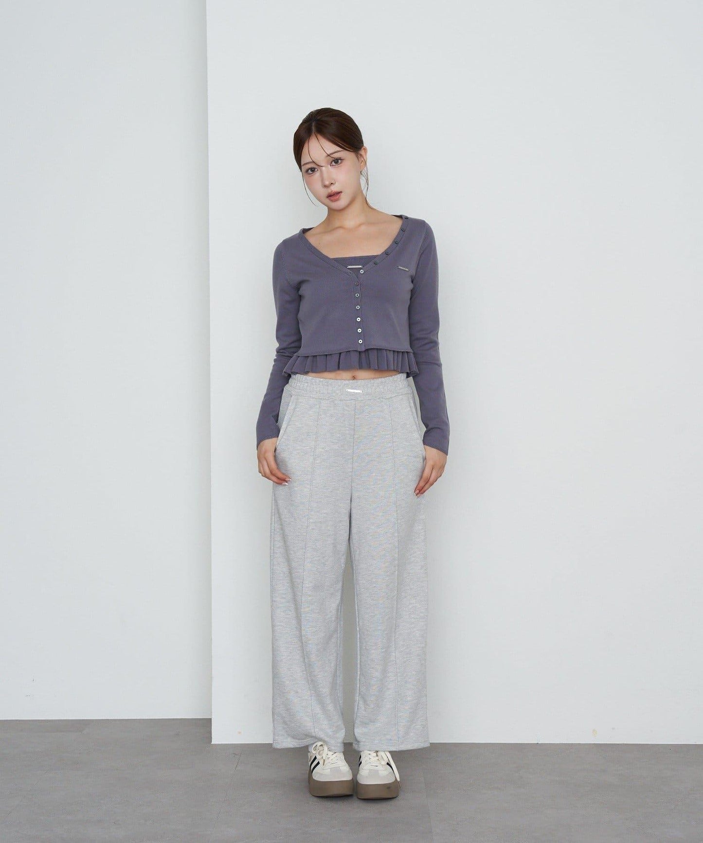 【RAY CASSIN】荷葉邊吊帶套裝開衫