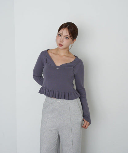 【RAY CASSIN】荷葉邊吊帶套裝開衫